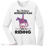 Retirement Plan Riding Horses Horse Lover Funny Horseback Women's Long Sleeve Shirt thumb 0