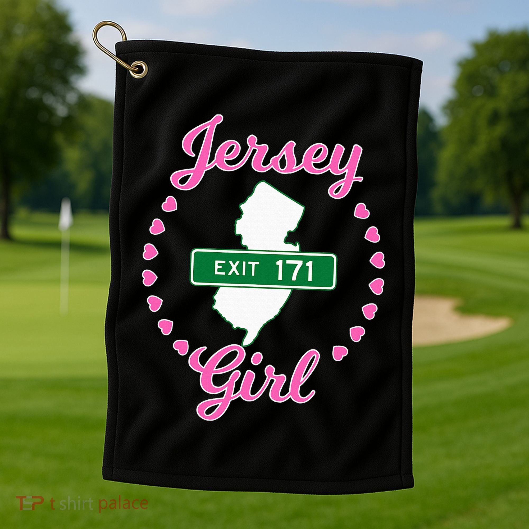Raceway Park Retro Racetrack Englishtown Nj New Jersey Golf Towel
