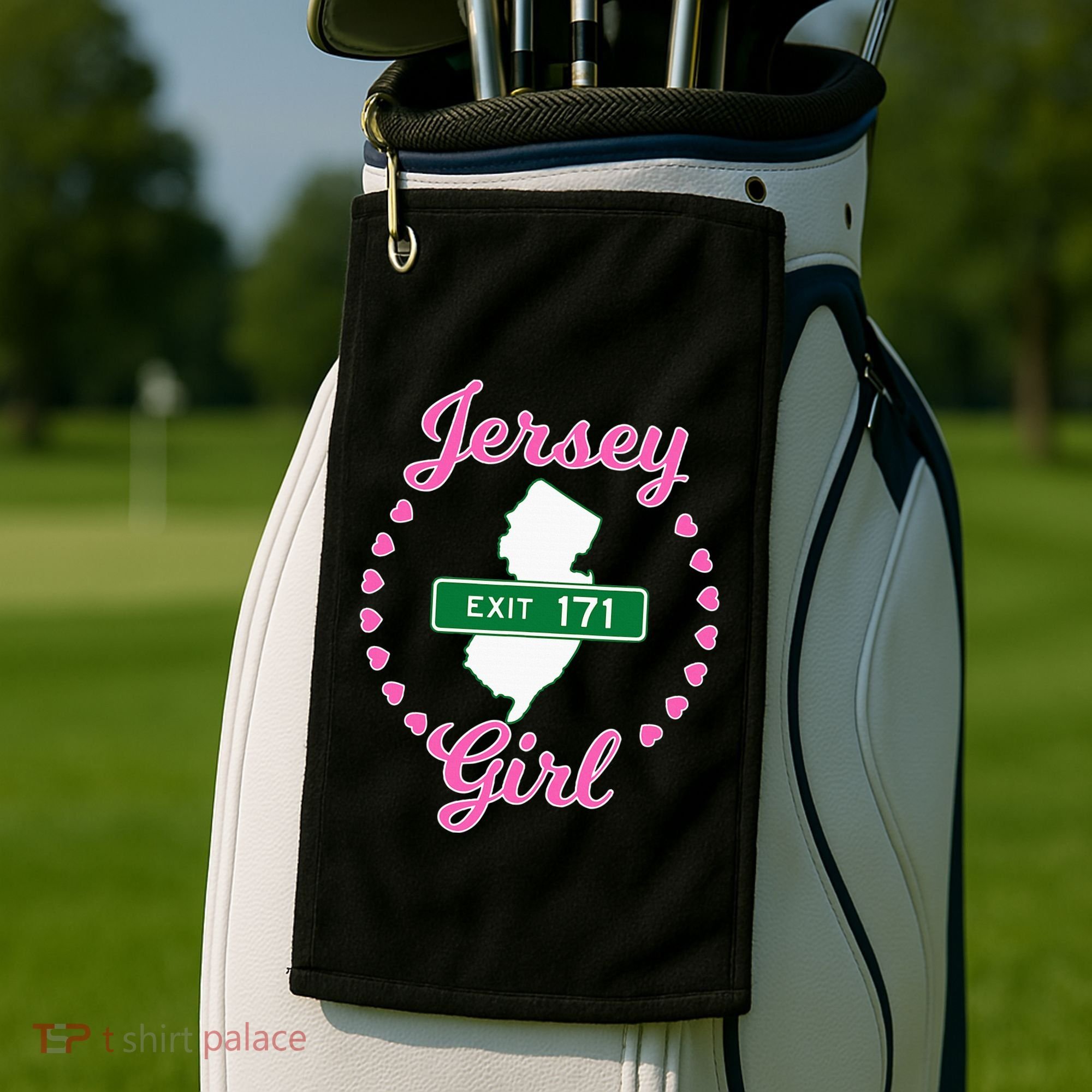 Raceway Park Retro Racetrack Englishtown Nj New Jersey Golf Towel