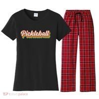 Retro Pickleball Women's Flannel Pajama Set thumb 0
