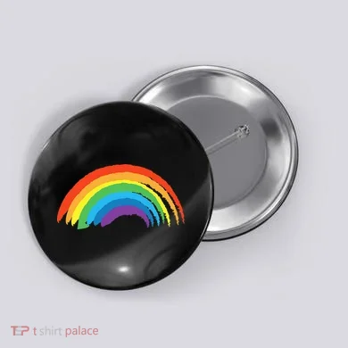 Rainbow Pride Retro Button