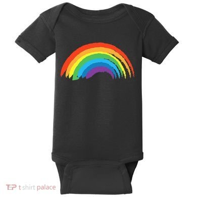 Rainbow Pride Retro Baby Bodysuit