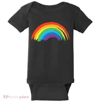 Rainbow Pride Retro Baby Bodysuit