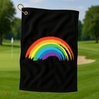 Rainbow Pride Retro Golf Towel thumb 1
