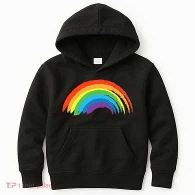Rainbow Pride Retro Kids Hoodie