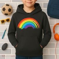 Rainbow Pride Retro Kids Hoodie thumb 2