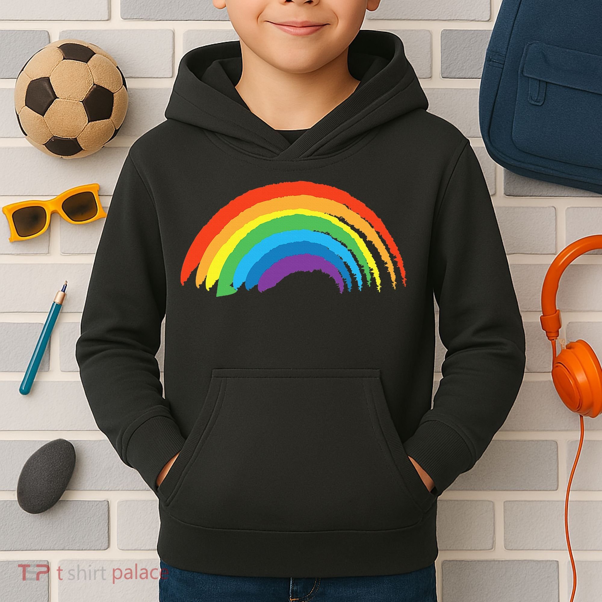 Rainbow Pride Retro Kids Hoodie