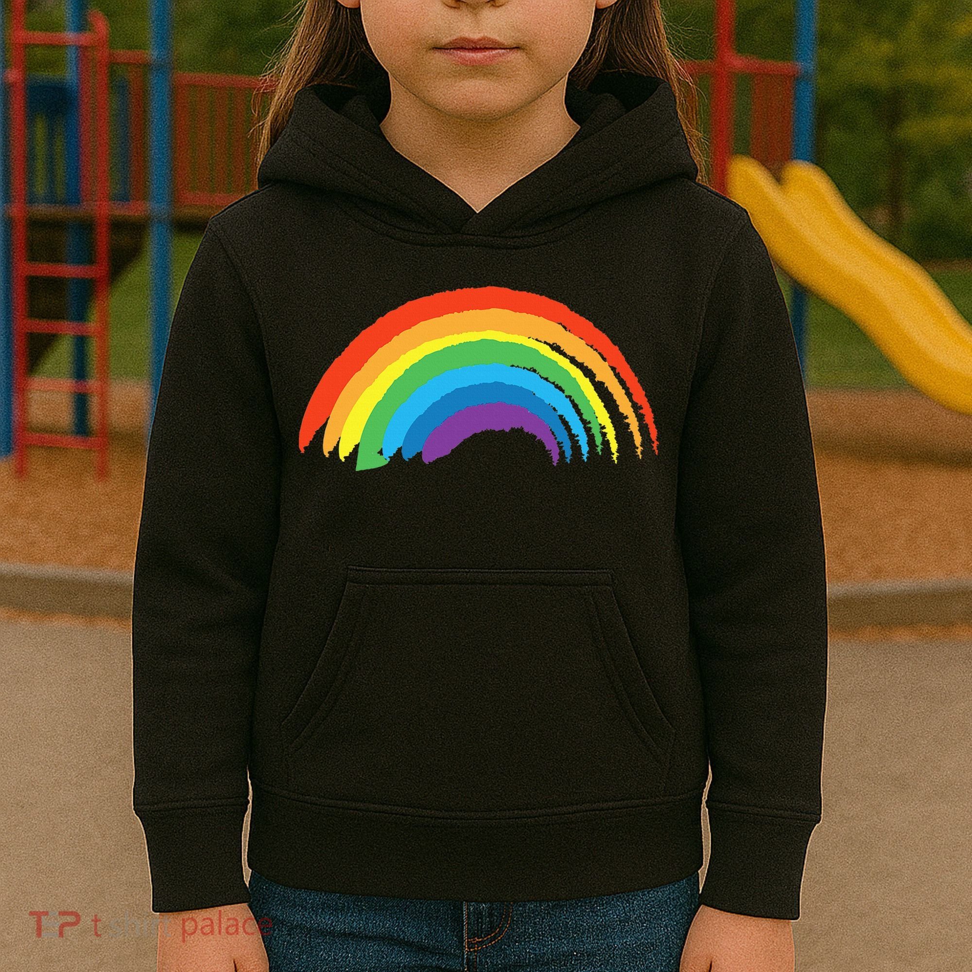 Rainbow Pride Retro Kids Hoodie