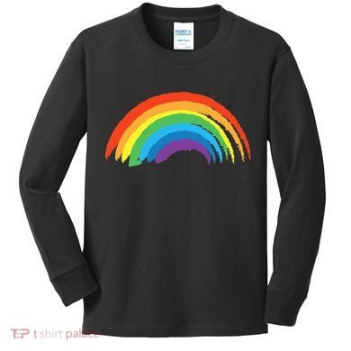 Rainbow Pride Retro Kids Long Sleeve Shirt