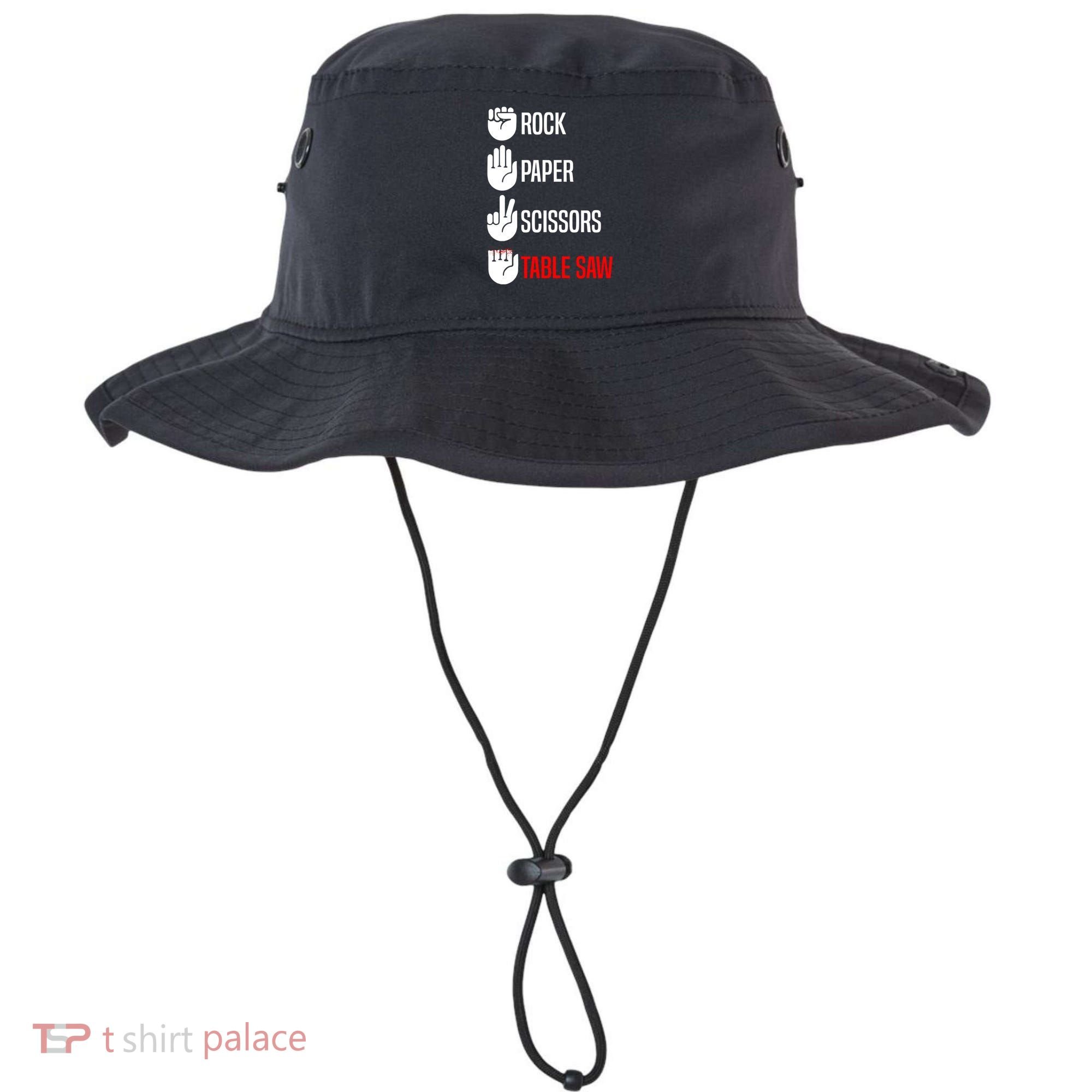 Rock Paper Scissors Table Saw Funny Woodworking Woodworker Gift Bucket Hat