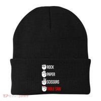 Rock Paper Scissors Table Saw Funny Woodworking Woodworker Gift Beanie thumb 0