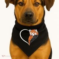 Red Panda S For Women Heart Cute Red Panda USA-Made Doggie Bandana thumb 1