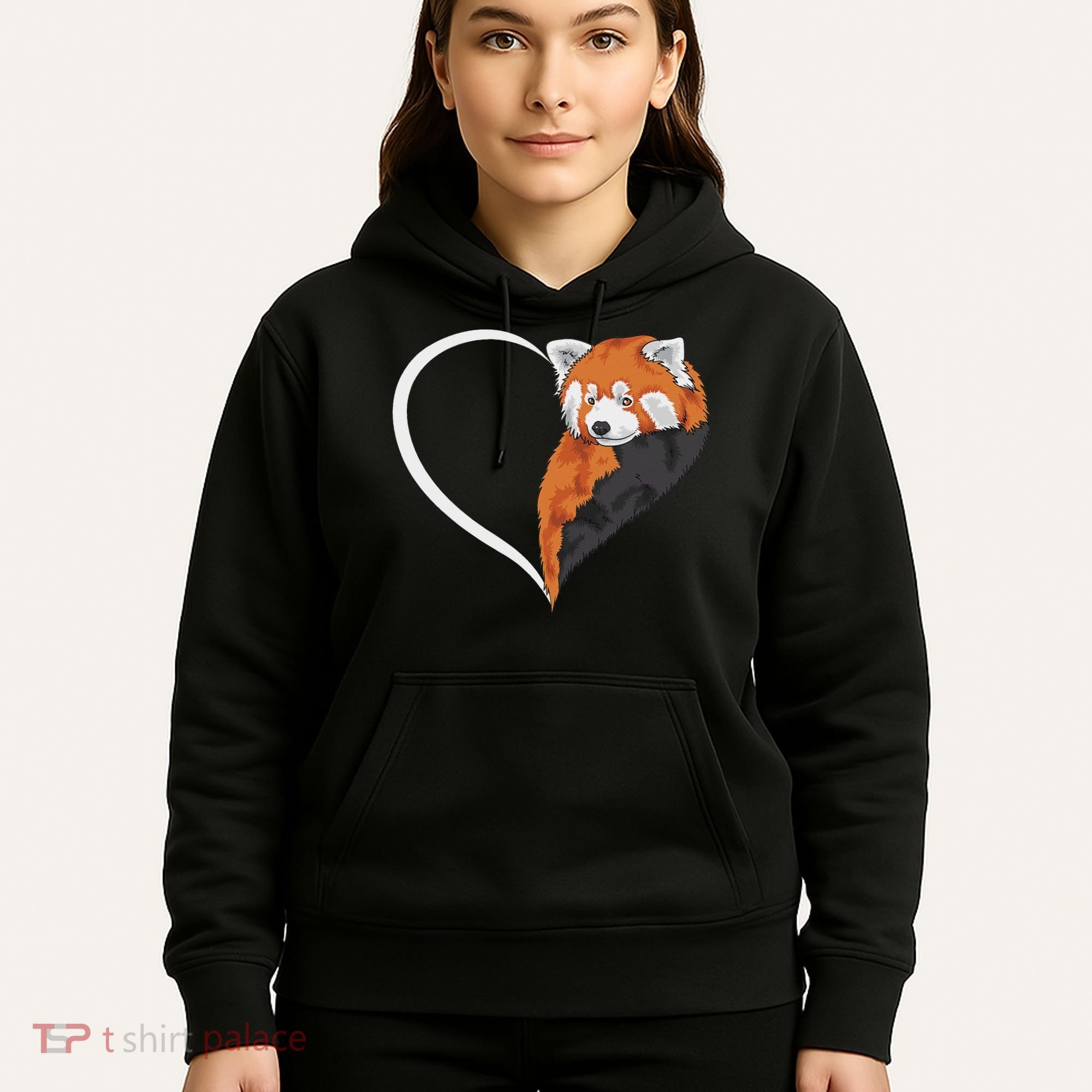 Red Panda S For Women Heart Cute Red Panda Hoodie