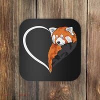 Red Panda S For Women Heart Cute Red Panda Coaster thumb 0