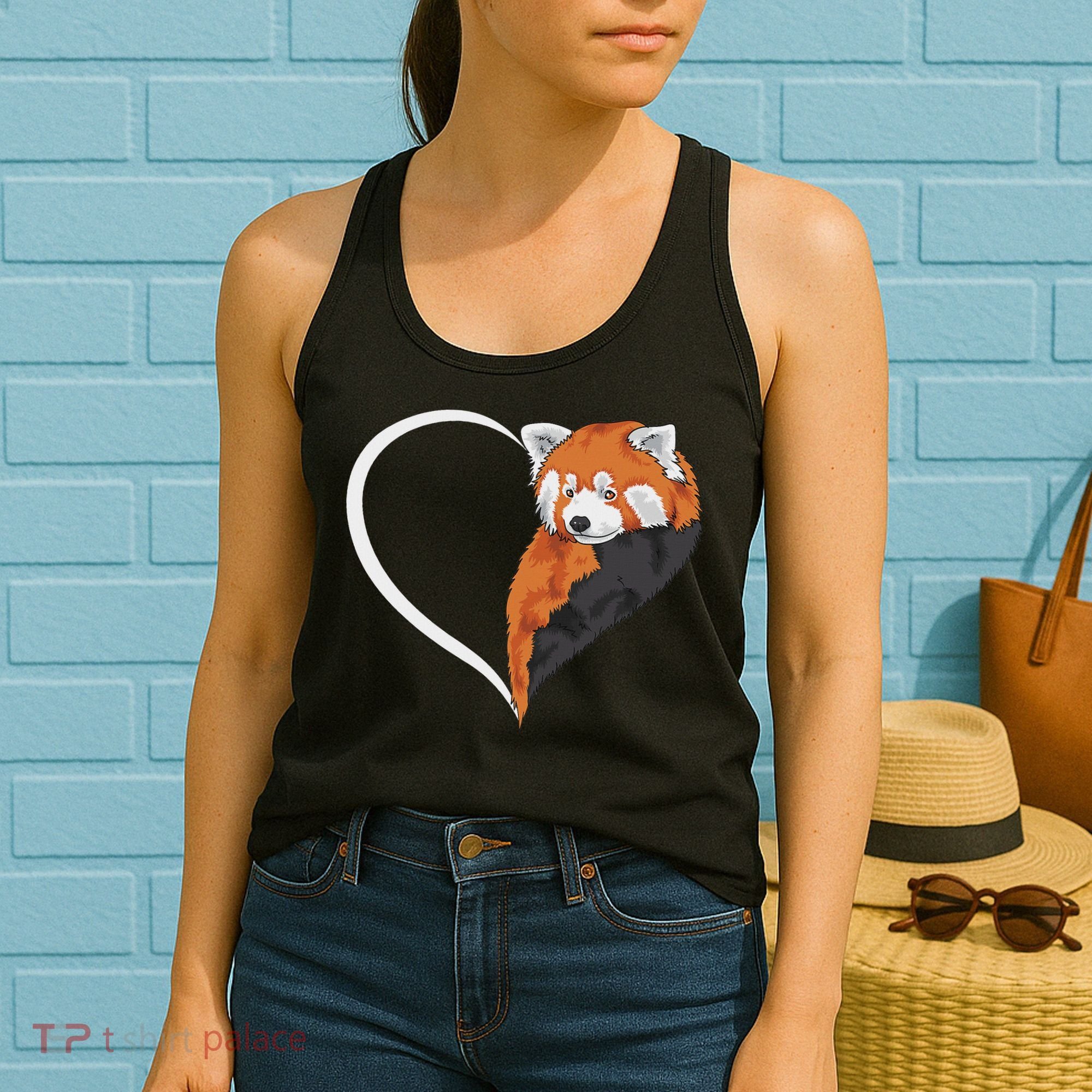 Red Panda S For Women Heart Cute Red Panda Women's Tank Top