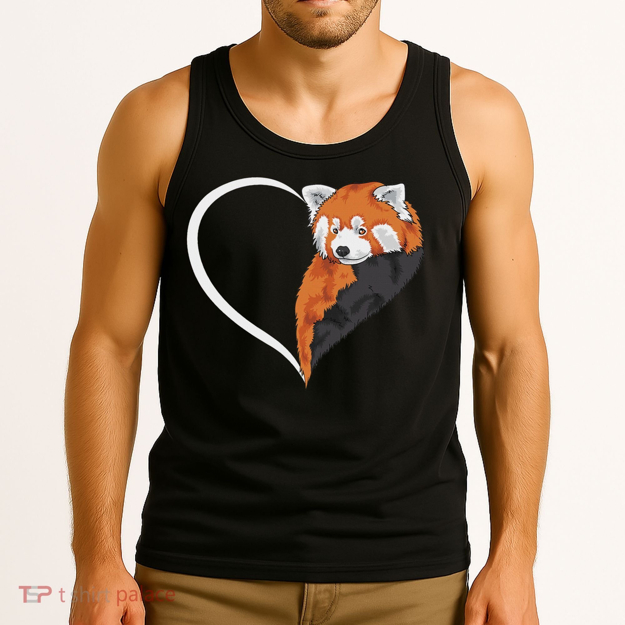 Red Panda S For Women Heart Cute Red Panda Tank Top