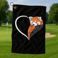 Red Panda S For Women Heart Cute Red Panda Golf Towel thumb 1