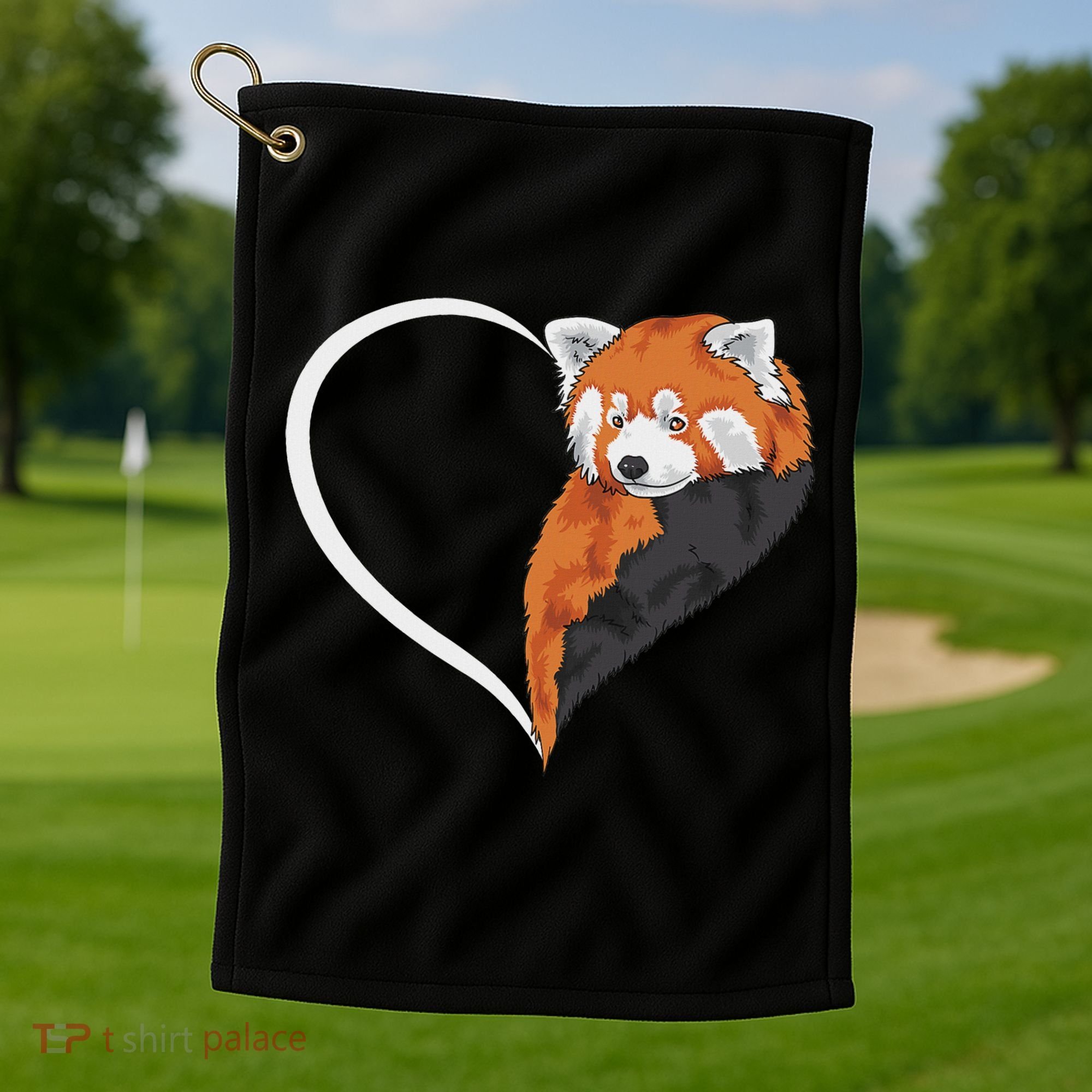 Red Panda S For Women Heart Cute Red Panda Golf Towel
