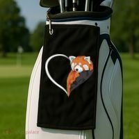 Red Panda S For Women Heart Cute Red Panda Golf Towel thumb 2