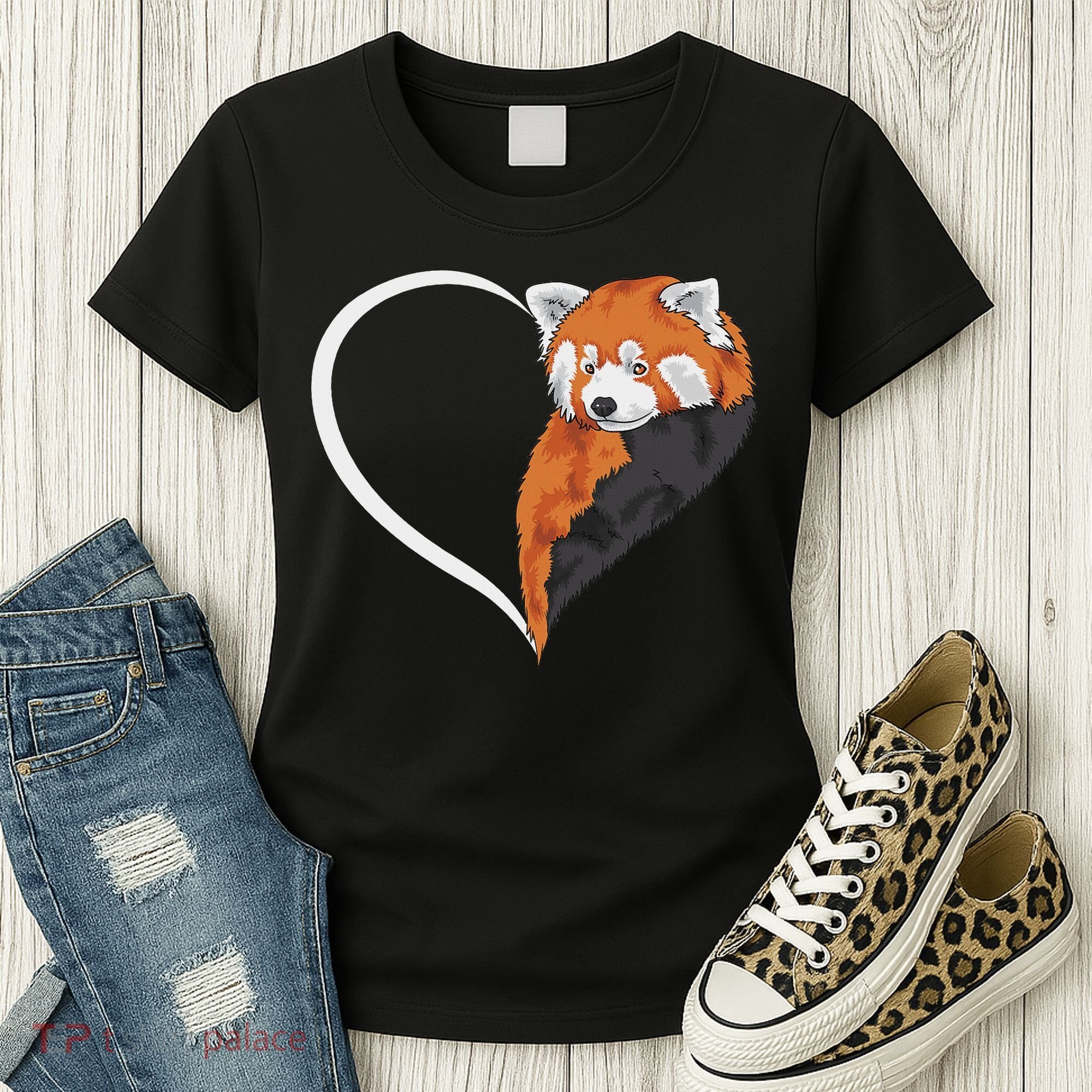 Red Panda S For Women Heart Cute Red Panda Women's T-Shirt