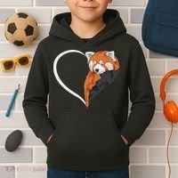 Red Panda S For Women Heart Cute Red Panda Kids Hoodie thumb 2