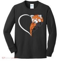 Red Panda S For Women Heart Cute Red Panda Kids Long Sleeve Shirt thumb 0