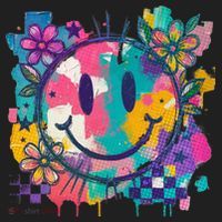 Retro Painted Smiley Emoji Women's Sweatshirt thumb 2