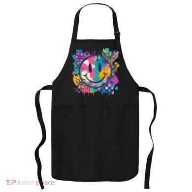Retro Painted Smiley Emoji Apron