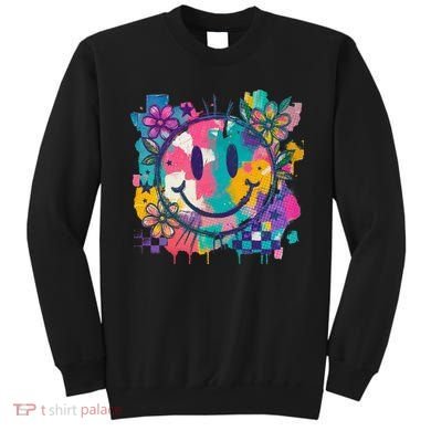 Retro Painted Smiley Emoji Sweatshirt