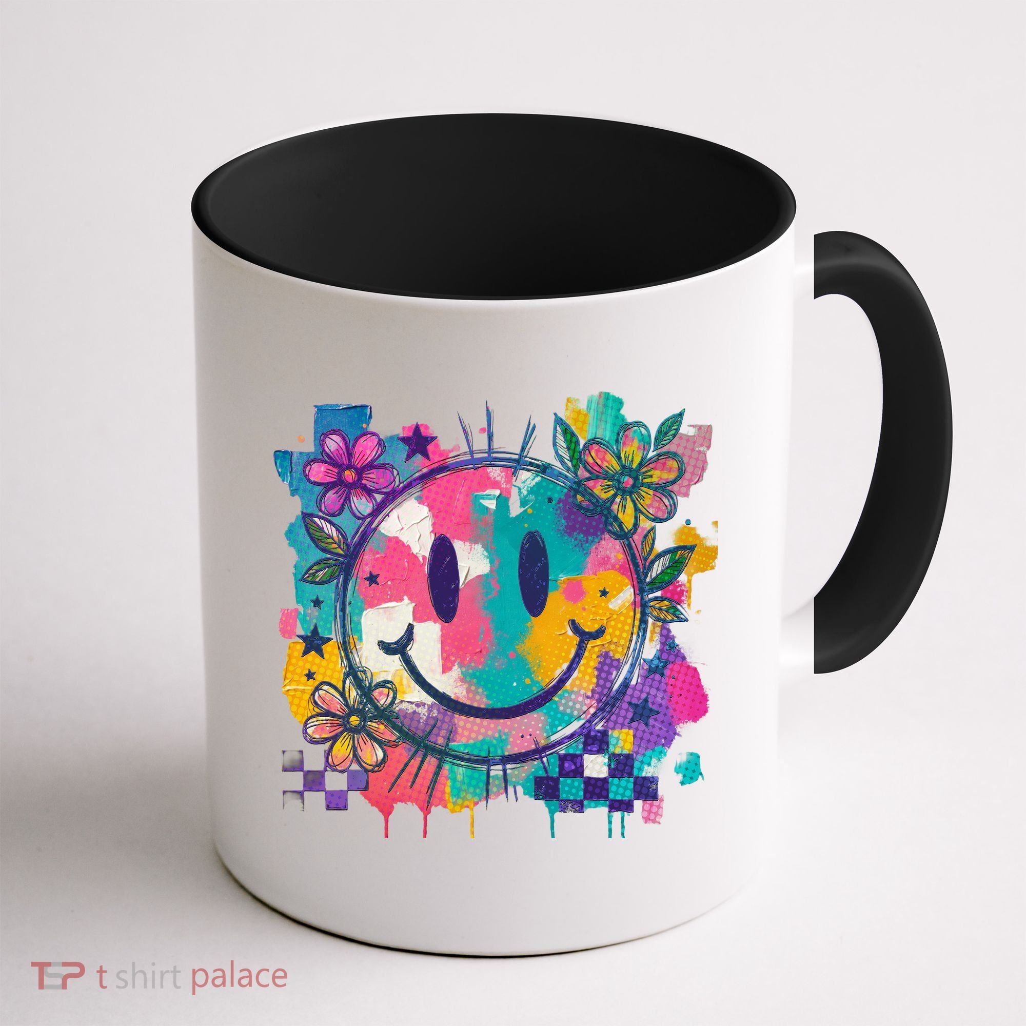 Retro Painted Smiley Emoji Coffee Mug