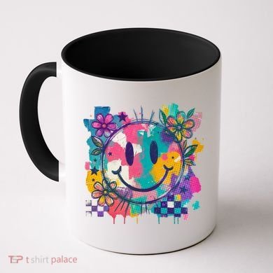 Retro Painted Smiley Emoji Coffee Mug