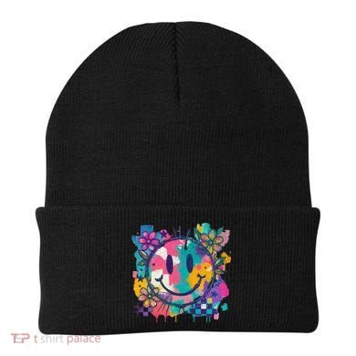 Retro Painted Smiley Emoji Beanie
