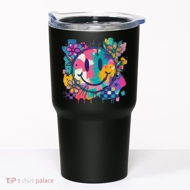 Retro Painted Smiley Emoji Tumbler