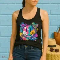 Retro Painted Smiley Emoji Women's Tank Top thumb 2