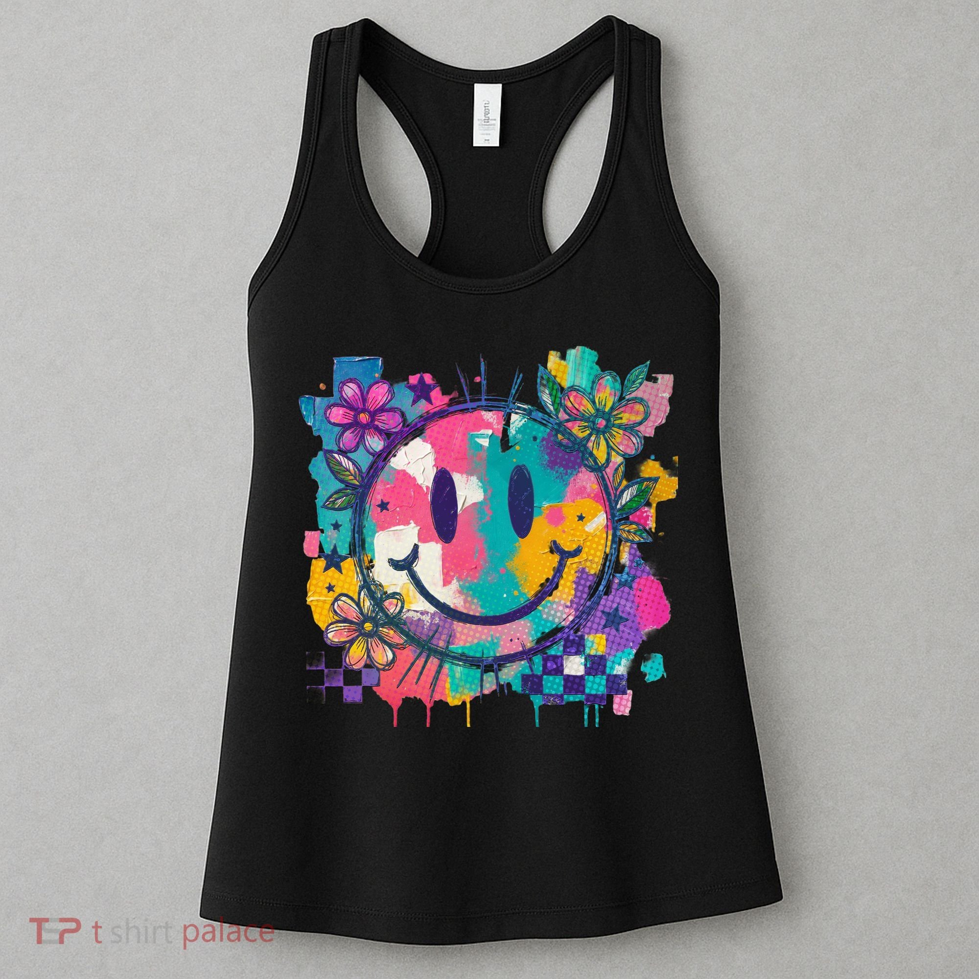Retro Painted Smiley Emoji Women's Tank Top