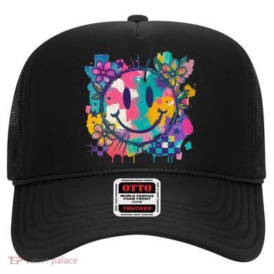 Retro Painted Smiley Emoji Hat