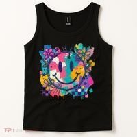 Retro Painted Smiley Emoji Tank Top thumb 2