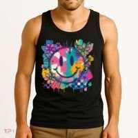 Retro Painted Smiley Emoji Tank Top thumb 3