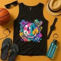 Retro Painted Smiley Emoji Tank Top thumb 4