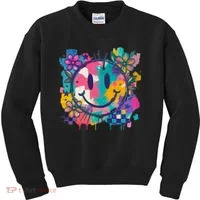 Retro Painted Smiley Emoji Kids Sweatshirt thumb 0