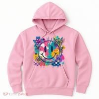 Retro Painted Smiley Emoji Hoodie thumb 0