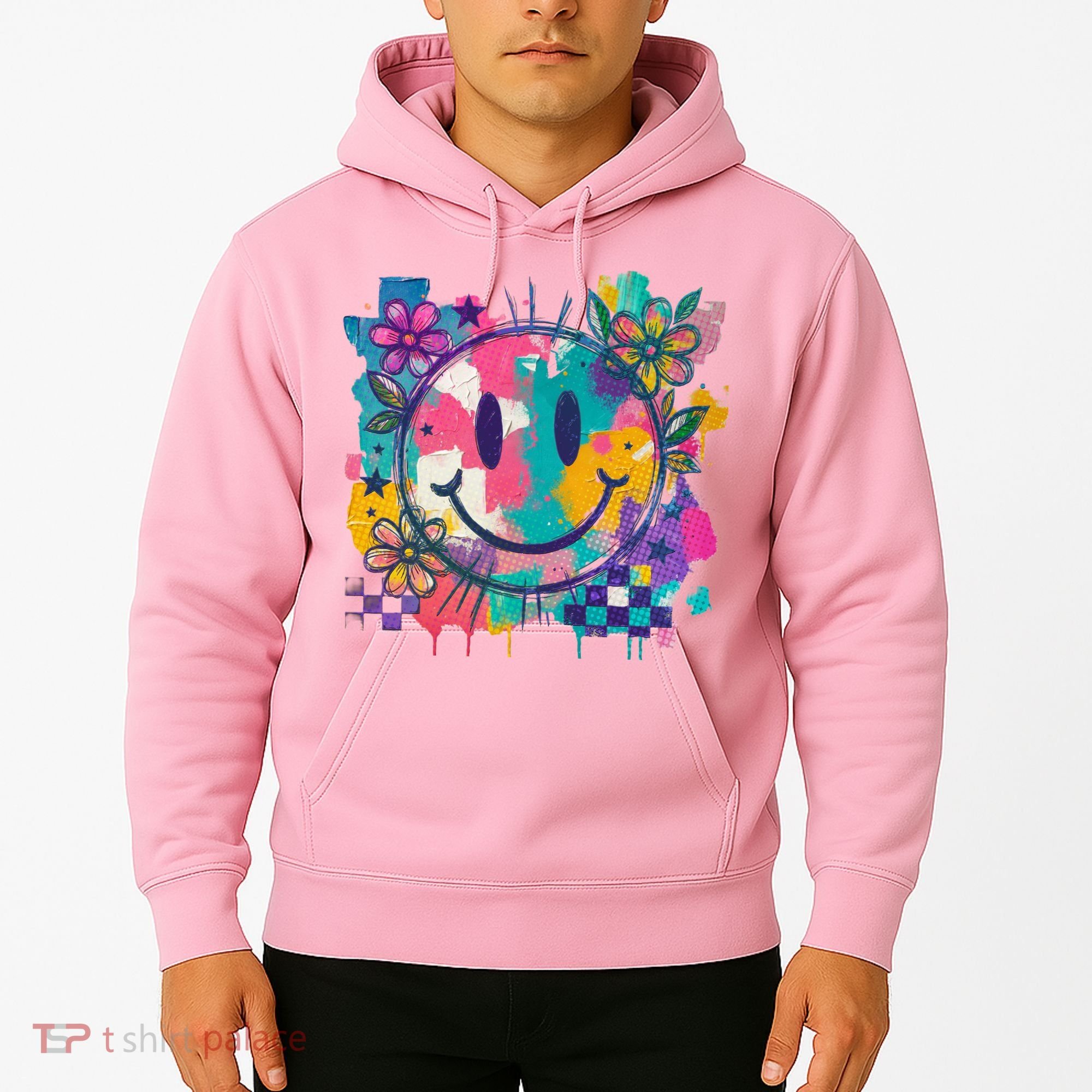 Retro Painted Smiley Emoji Hoodie