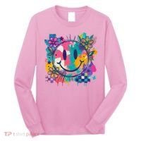 Retro Painted Smiley Emoji Long Sleeve Shirt thumb 0