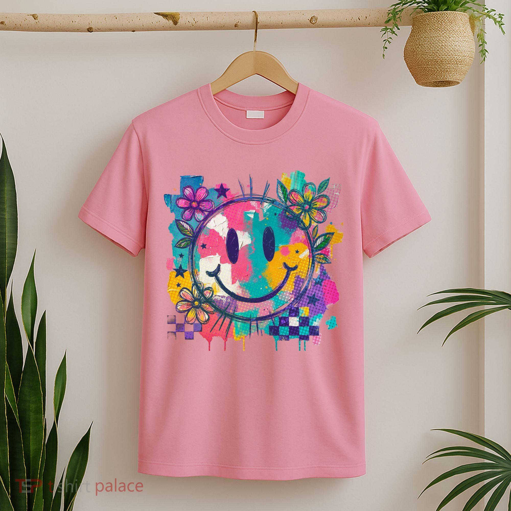 Retro Painted Smiley Emoji T-Shirt