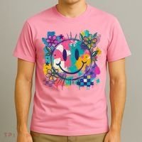 Retro Painted Smiley Emoji T-Shirt thumb 3