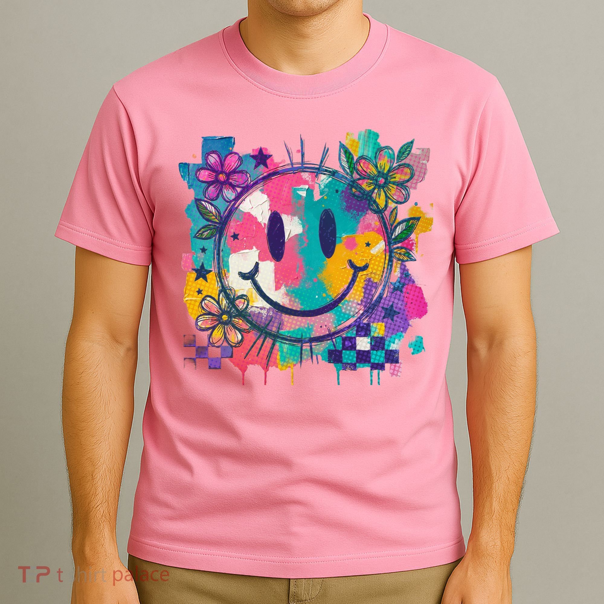 Retro Painted Smiley Emoji T-Shirt