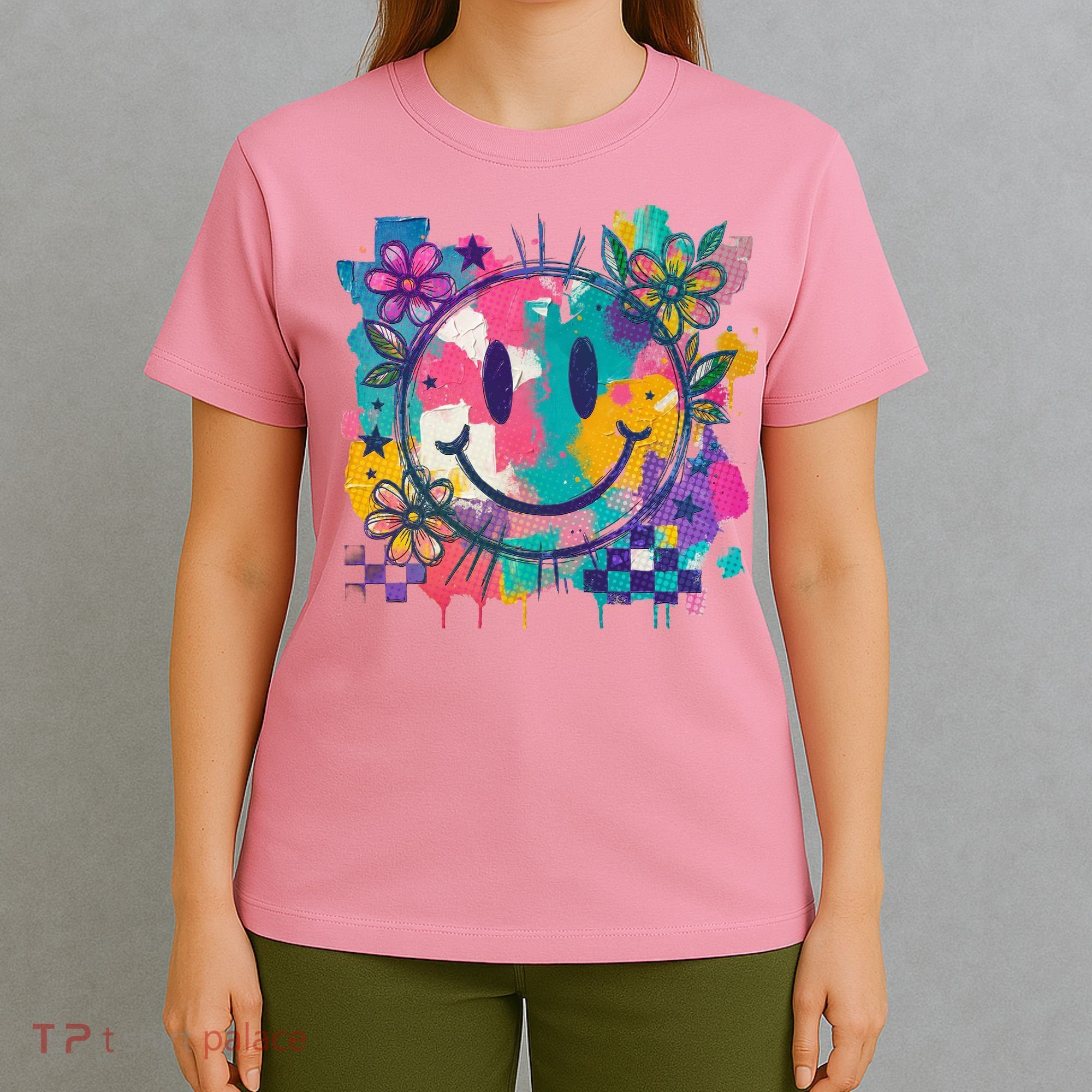 Retro Painted Smiley Emoji T-Shirt