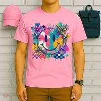 Retro Painted Smiley Emoji T-Shirt thumb 6