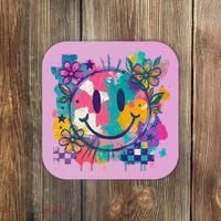Retro Painted Smiley Emoji Coaster thumb 0