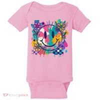 Retro Painted Smiley Emoji Baby Bodysuit thumb 0